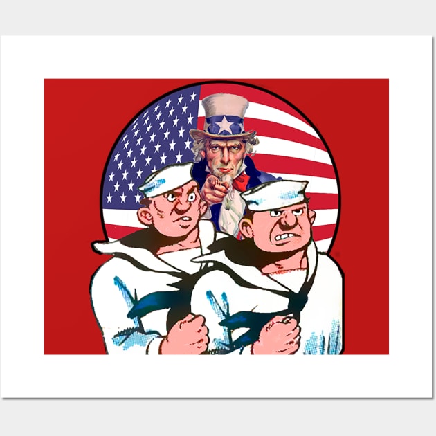 Patriotic american marines Wall Art by Marccelus